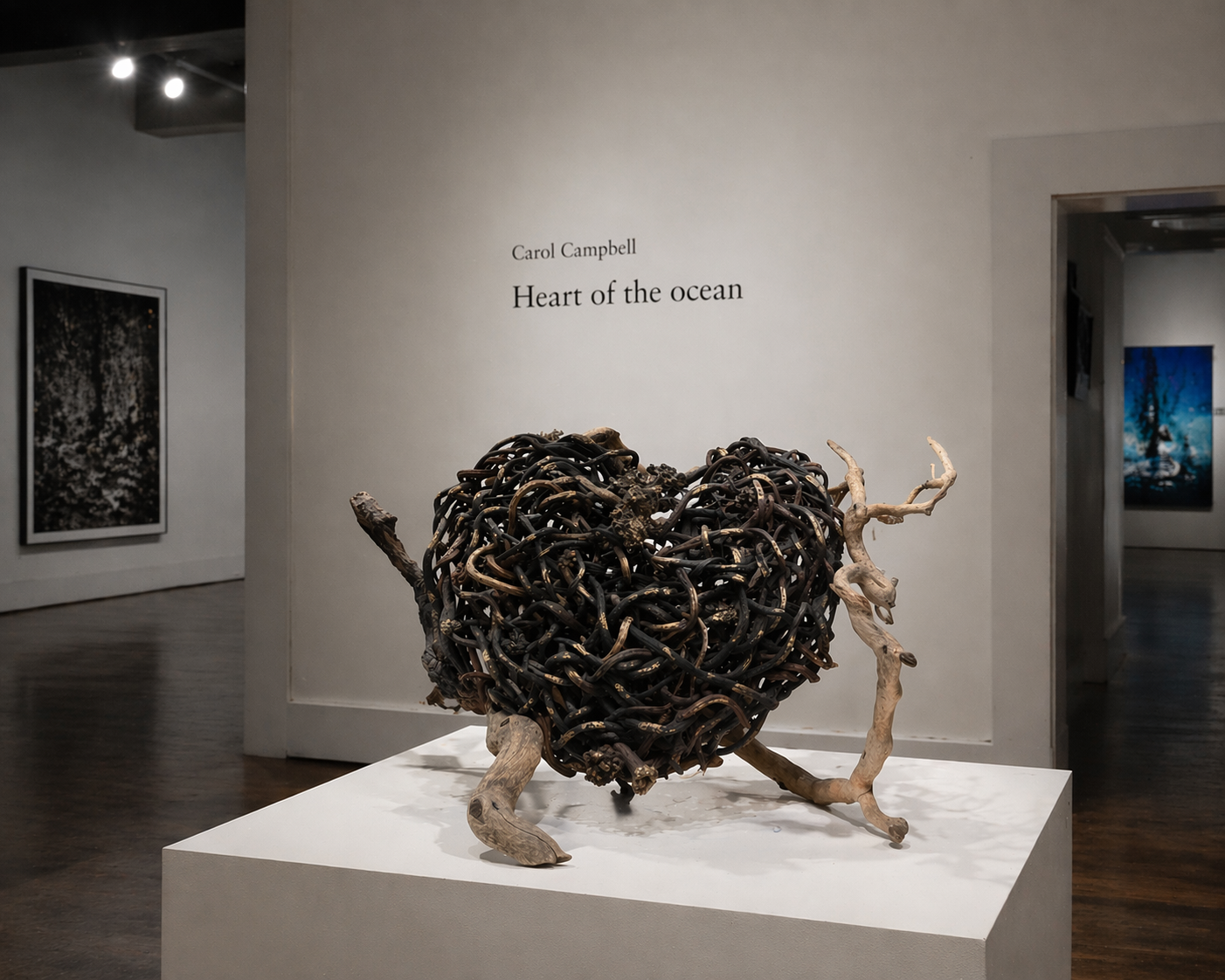 Heart of the Ocean — kelp heart on driftwood by Carol Campbell