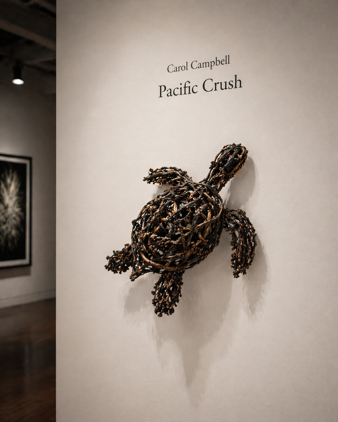 Pacific Crush — woven kelp sea turtle by Carol Campbell