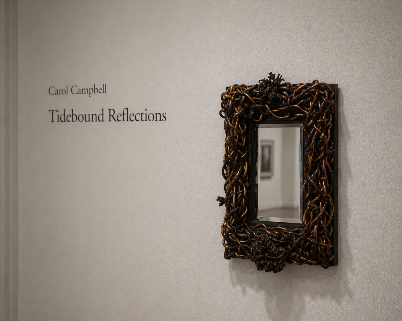 Tidebound Reflections — kelp-framed mirror by Carol Campbell