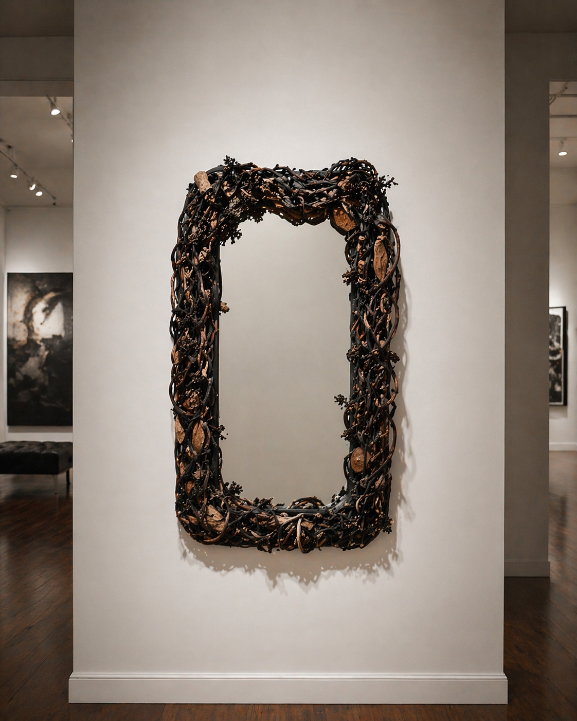 Shoreline Portal — large seaweed-framed mirror by Carol Campbell